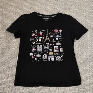 Karl Lagerfeld Black Graphic T-Shirt size XS